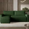 A green corduroy sectional sofa is shown in a modern living room setting. Produktbild-Vorschau