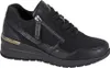 A black women's sneaker with a side zipper and laces. Voir les images du produit