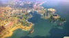 An aerial view of a city and its surrounding landscape, with ships on the water. Produktbild-Vorschau