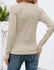 ASKSA Damen T-Shirt Rundhals Plissee Langarmshirts Basic Produktbild-Vorschau 4