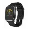A smartwatch with a black band and a gray bezel is displayed against a white background. The watch face shows fitness tracking information. Produktbild-Vorschau