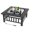 LEADZM Feuerstelle 82 x 82 x 52CM mit Grillrost & Produktbild-Vorschau 8