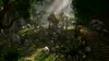 A mystical forest scene with small structures and a character. Produktbild-Vorschau