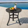 Outdoor-Beistelltisch aus Metall, 51 cm, rund, Schwarz Produktbild-Vorschau 9