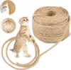 A kitten playing with a roll of sisal rope, with inset images of a cat scratching post and a decorative light fixture. Produktbild-Vorschau