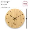 UNUS Wanduhr 30cm rund modern leise Uhrwerk Bambus-Holz Produktbild-Vorschau 6