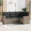 The Living Store 4-tlg. Garten-Sofagarnitur mit Kissen Grau Produktbild-Vorschau 2