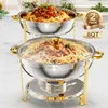 WARMOUNTS Chafing Dish Set 2er Gold 8QT Edelstahl Buffet Produktbild-Vorschau 1