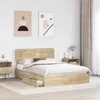 vidaXL Aufbewahrungsbett Sonoma-Eiche 140 x 200 cm Produktbild-Vorschau 3
