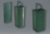 Three green bins and a flat panel are displayed against a gray background. Produktbild-Vorschau