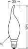 A diagram of a lightbulb with dimensions indicated. Anteprima dell’immagine prodotto
