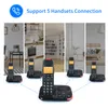 Collage of different rooms in a house with cordless phones connected to a base station. Náhled obrázku produktu
