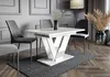 Table à manger extensible PETRONEL - marbre blanc / blanc Voir les images du produit 2