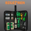A black carrying case is open, displaying a set of network cable testing tools. Náhled obrázku produktu