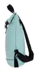A side view of a mint green rucksack with black straps against a white background. Produktbild-Vorschau