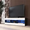 Komodee TV skříňka Tivoli, bílá/černá, šířka 140 cm x výška Náhled obrázku produktu 1