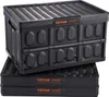 Two stacked black folding storage boxes with orange branding. Podgląd zdjęcia produktu