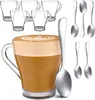 Cosumy 6 bicchieri da cappuccino con manico e cucchiaio - Anteprima dell’immagine prodotto 1