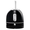 A black electric kettle with a white handle is shown against a white background. Produktbild-Vorschau
