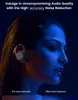 A woman wearing an earbud, with a graphic illustrating noise reduction. Produktbild-Vorschau