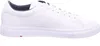 A side view of a white leather sneaker. Voir les images du produit