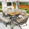 Merax Gartenmöbel Set mit X-Design und Metallrahmen, Produktbild-Vorschau 2