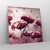 Wanduhr - Quadrat - Glasuhr - Mohn Blume Wiese - 40x40cm - Produktbild-Vorschau 4