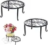 2er Set Blumenhocker Metall Pflanzenständer, Rund Blumen Produktbild-Vorschau 1