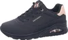 A black Skechers sneaker with rose gold accents is shown from a side view against a white background. Anteprima dell’immagine prodotto
