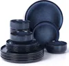 Homikit Set di stoviglie in gres da 18 pezzi Universe Blue, Anteprima dell’immagine prodotto 1