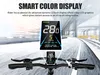 A close-up of an e-bike handlebar with a digital display showing speed and other information, set against a blurred background of a road. Produktbild-Vorschau