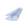A clear plastic shower door seal with water droplets on it, isolated on a white background. Podgląd zdjęcia produktu