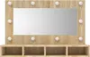 A vanity mirror with lights and storage shelves. Náhľad obrázku produktu