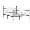 vidaXL Struttura letto con rete a doghe in metallo nero 160 Anteprima dell’immagine prodotto 4