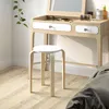 Set mit 4 stapelbaren runden Hockern aus wei?em Holz, ? 40 Produktbild-Vorschau 10