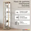 K-Möbel Vitrine en verre debout en hêtre (176x37x33cm) avec Voir les images du produit 2