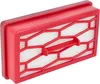 A red and white vacuum cleaner filter is shown from a diagonal angle against a white background. Produktbild-Vorschau