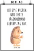 Mr. & Mrs. Panda Bild Igel Kuchenstück DIN A0 - Weiß - Produktbild-Vorschau 1