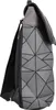 Side view of a gray backpack with a geometric pattern. Produktbild-Vorschau
