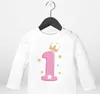 Baby Langarm-Shirt 1. Geburtstag Zahl 1 bzw. 2 mit Krone Produktbild-Vorschau 2