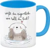 Otter Kaffeebecher in hellblau mit Spruch Weißt du Produktbild-Vorschau 1