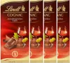Four identical packages of Lindt Cognac chocolate bars are displayed side-by-side. Voir les images du produit