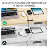 Comparison of organized vs. disorganized cable management on a desk. Podgląd zdjęcia produktu