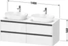 Duravit Ketho.2 Wastafelonderkast 140x55x56,8 cm Mat Wit Produktbild-Vorschau 4