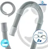 A gray corrugated drain hose with connectors and hose clamps, presented on a white background. Produktbild-Vorschau