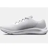 A side view of a white and gray running shoe against a white background. Produktbild-Vorschau
