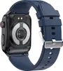 The back of a smartwatch with a blue silicone strap is shown. Náhled obrázku produktu