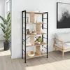 A bookshelf in a well-lit room with a plant and a sofa nearby. Voir les images du produit