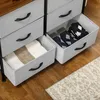 HOMCOM Komoda s 6 sklopnými látkovými zásuvkami, šedá Náhled obrázku produktu 8