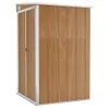 vidaXL Anbauschuppen Braun 118x100x178 cm Verzinkter Stahl Produktbild-Vorschau 1